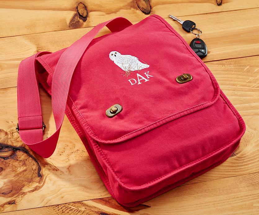 Snowy Owl Personalized Messenger Bag - Wild Wings