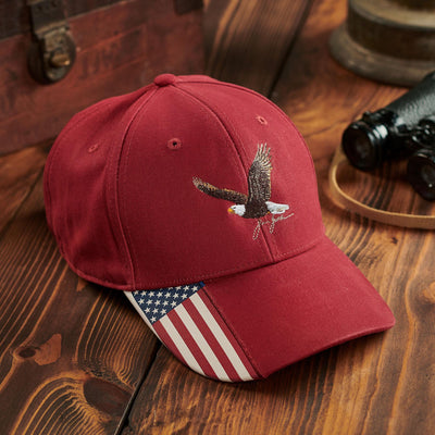 Soaring Eagle Flag Personalized Cap - Wild Wings