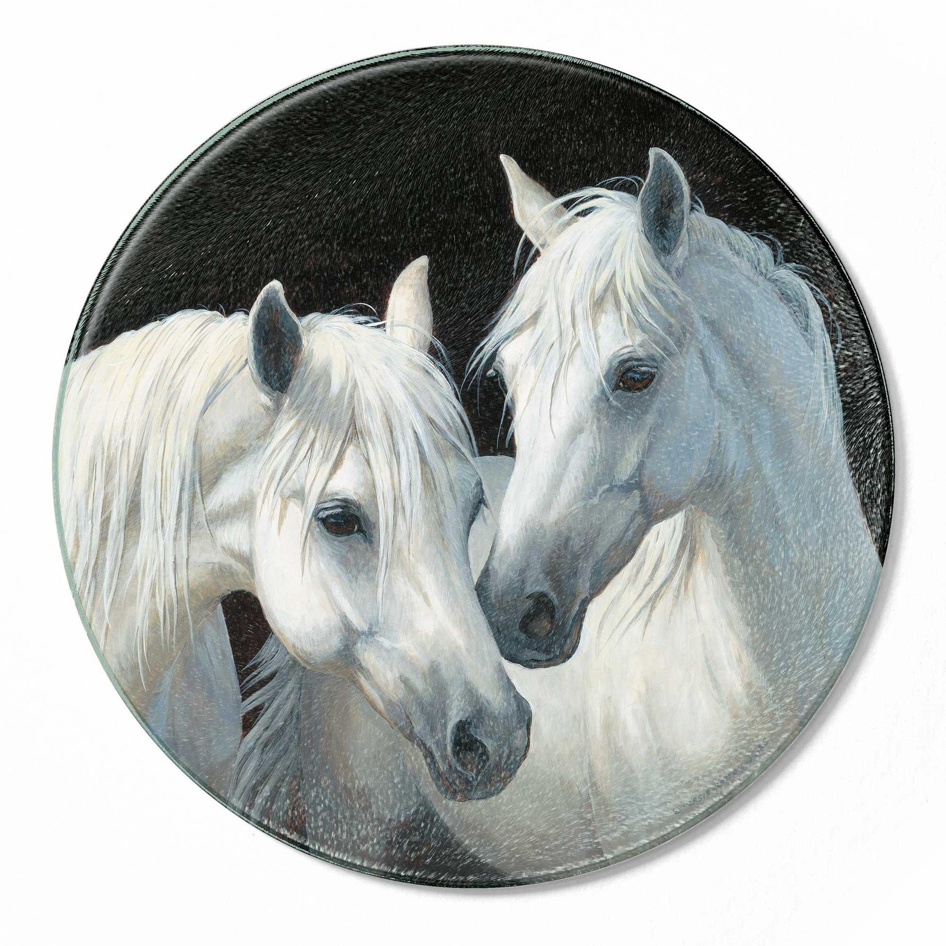 Stable Mates—Horses Round Cutting Board - Wild Wings
