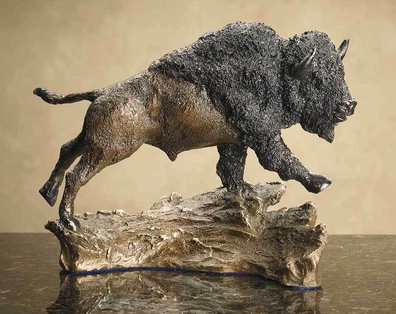 Stampeding Bison Bronze Sculpture - Wild Wings