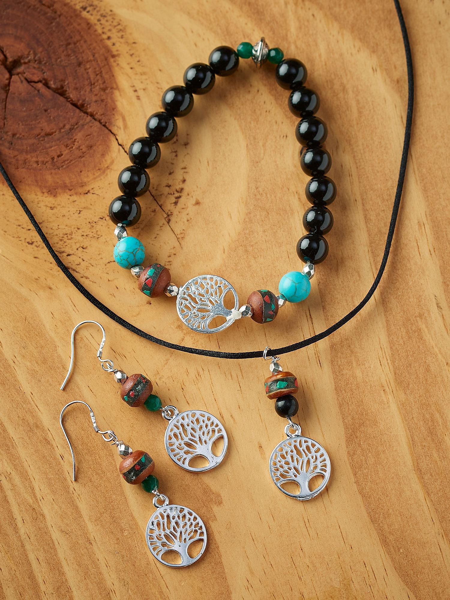 Sterling Silver Tree of Life Necklace, Earrings & Bracelet - Wild Wings