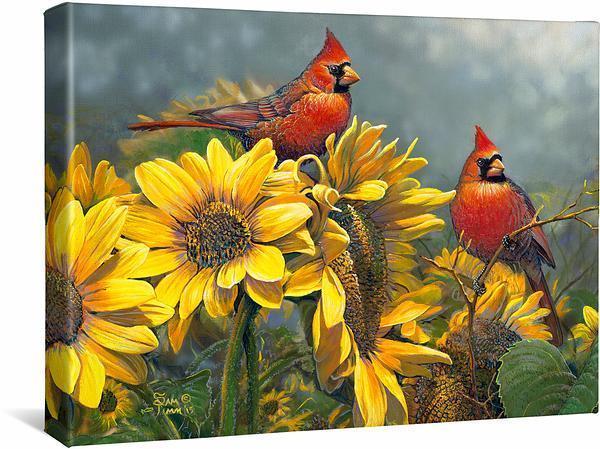 Sunny Red—Cardinals Gallery Wrapped Canvas - Wild Wings