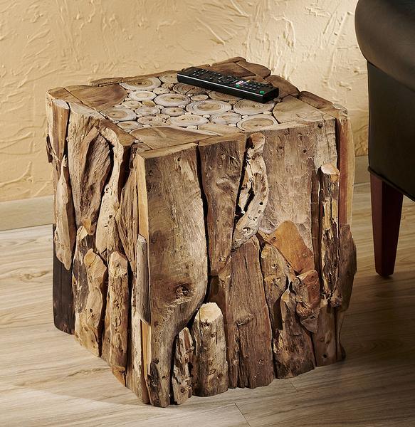 Artful Wood Cube Side Table - Wild Wings