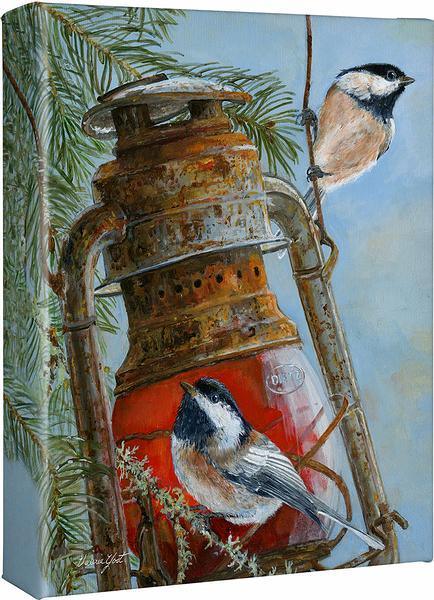 The Acrobats—Chickadees Gallery Wrapped Canvas - Wild Wings