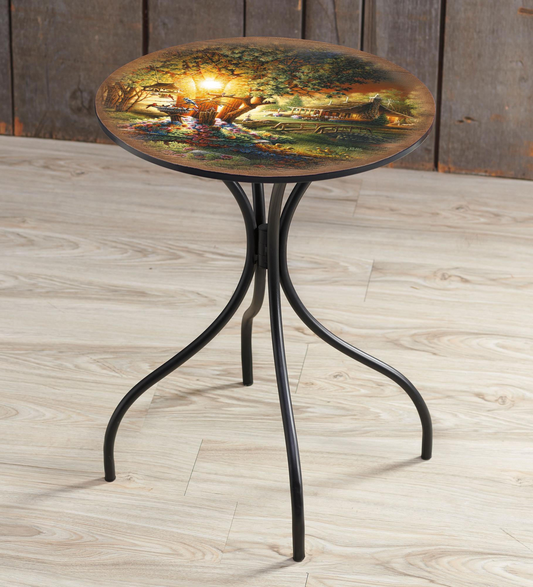 The Colors of Spring Metal Side Table - Wild Wings