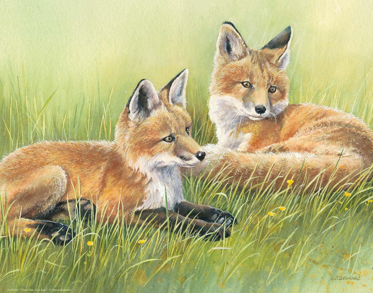 Time Out—Fox Kits Art Print - Wild Wings