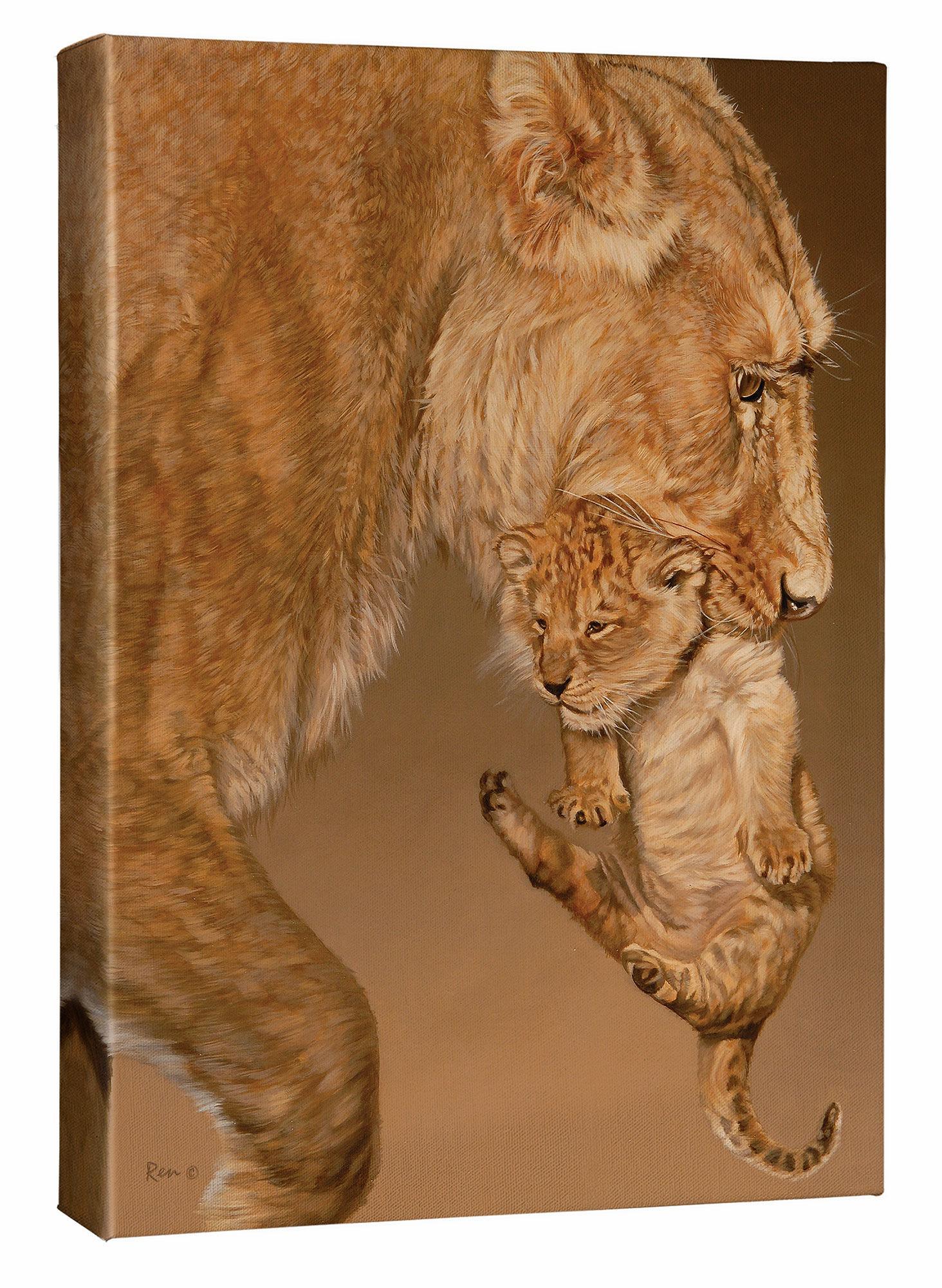 Time Out—Lioness & Cub Gallery Wrapped Canvas - Wild Wings