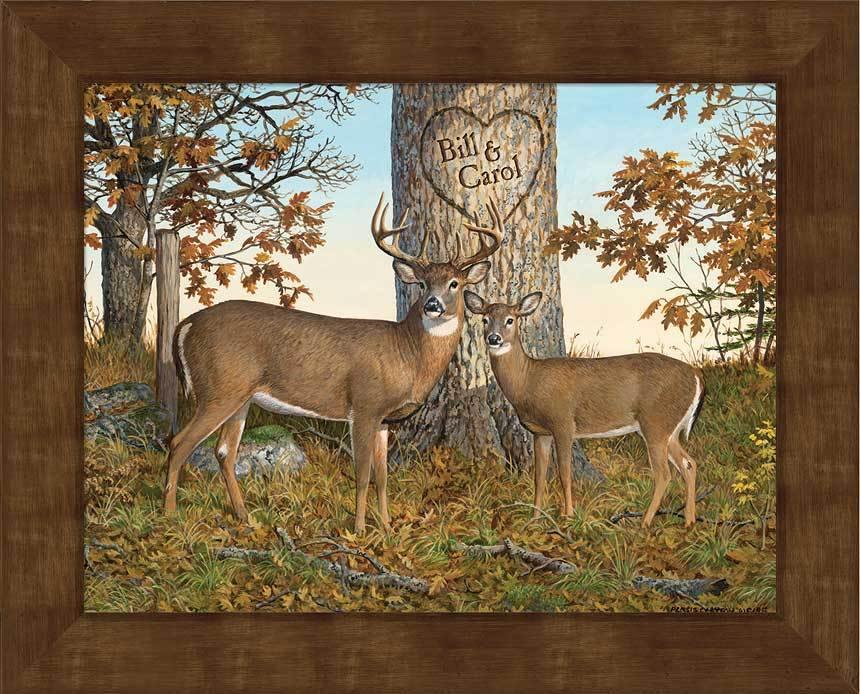 Timeless Magic—Deer Personalized Framed Canvas - Wild Wings