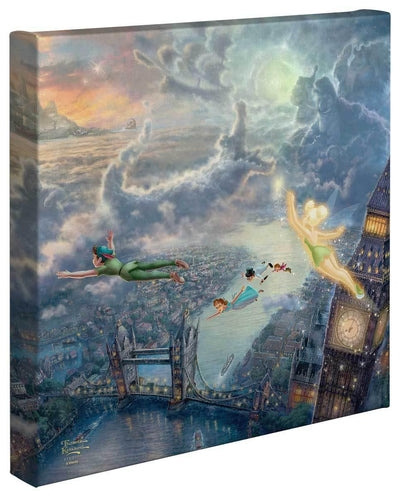 Tinker Bell and Peter Pan Fly to Never Land Gallery Wrapped Canvas - Wild Wings
