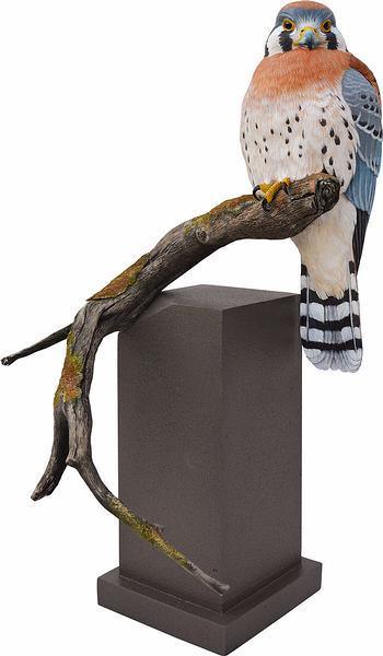 Tiny Warrior—Kestrel Original Wood Carving - Wild Wings