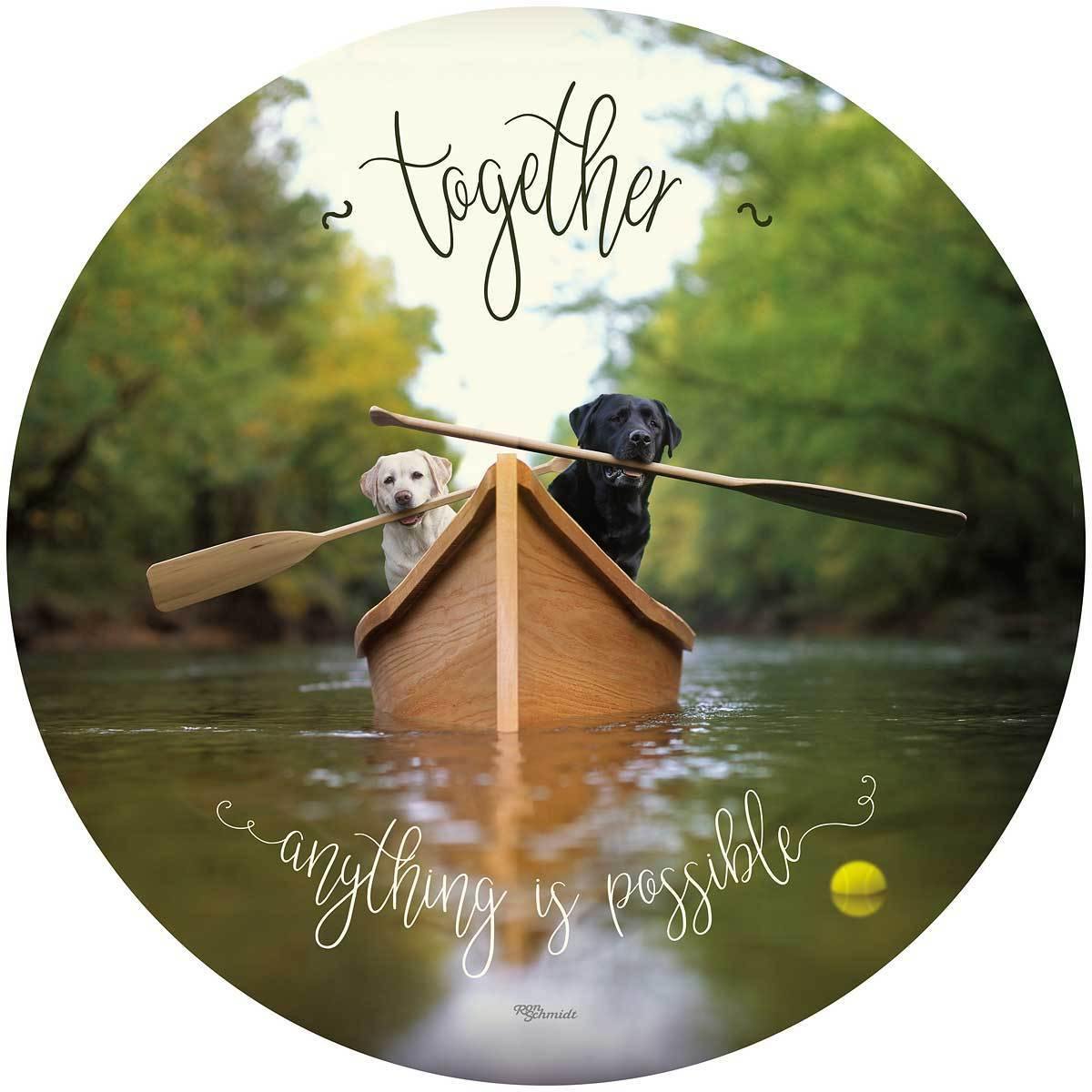 Together 21" Round Wood Sign - Wild Wings