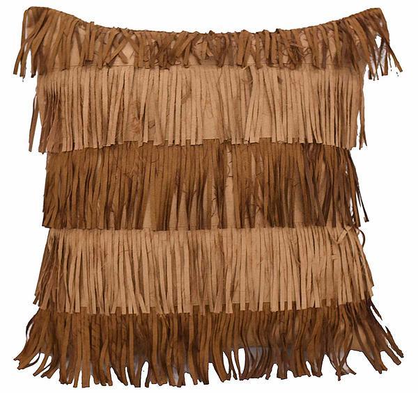 Two—tone Fringed Pillow - Wild Wings