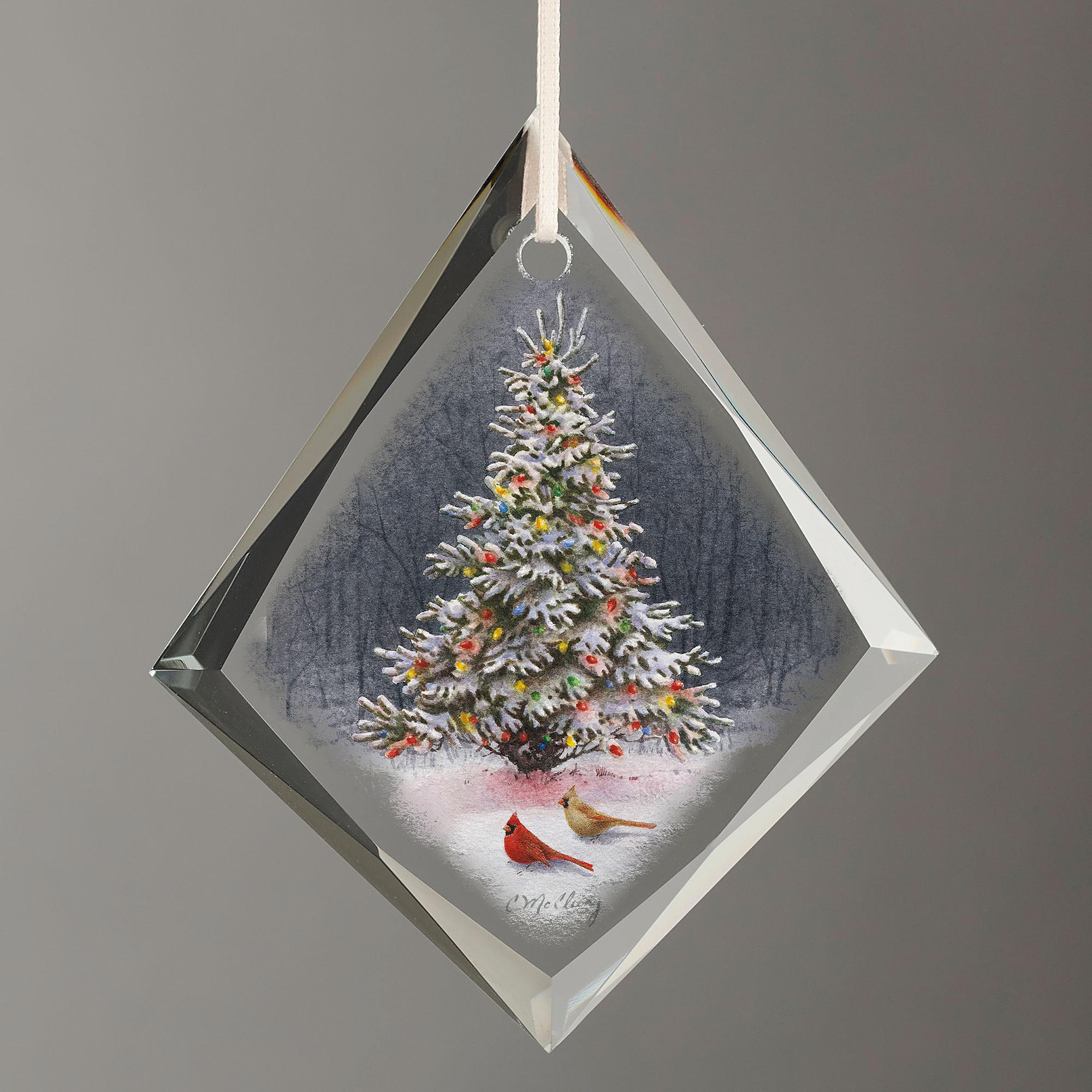 Christmas Tree Tear Drop Glass Ornament - Wild Wings