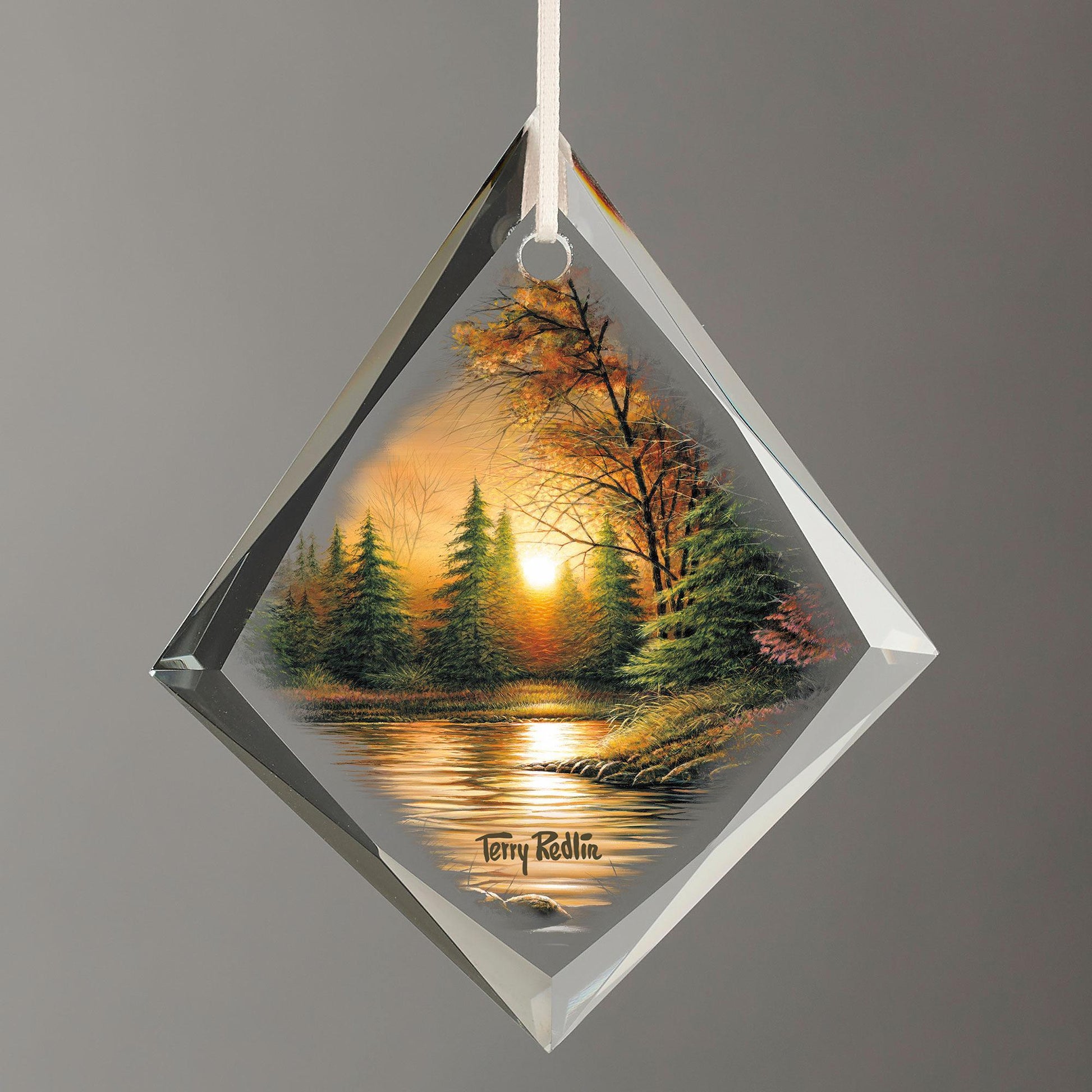 Evening Solitude - Sunset Tear Drop Glass Ornament - Wild Wings