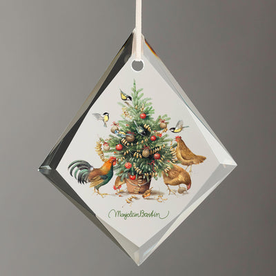 Outdoor Christmas Tree Tear Drop Glass Ornament - Wild Wings