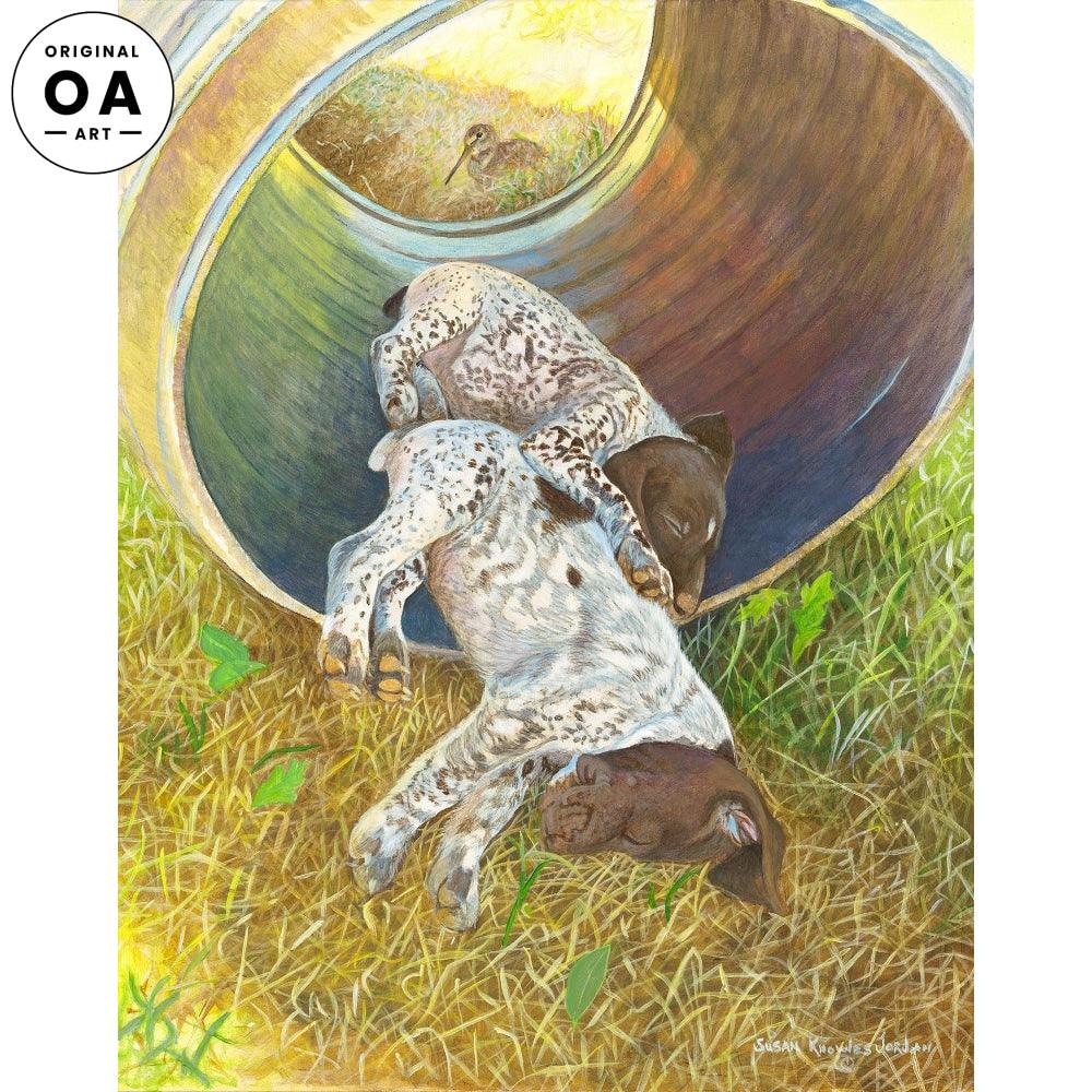 Tuckered Out—German Shorthair Pointer Original Acrylic Painting - Wild Wings