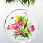 Tulip Treasure Round Glass Ornament - Wild Wings