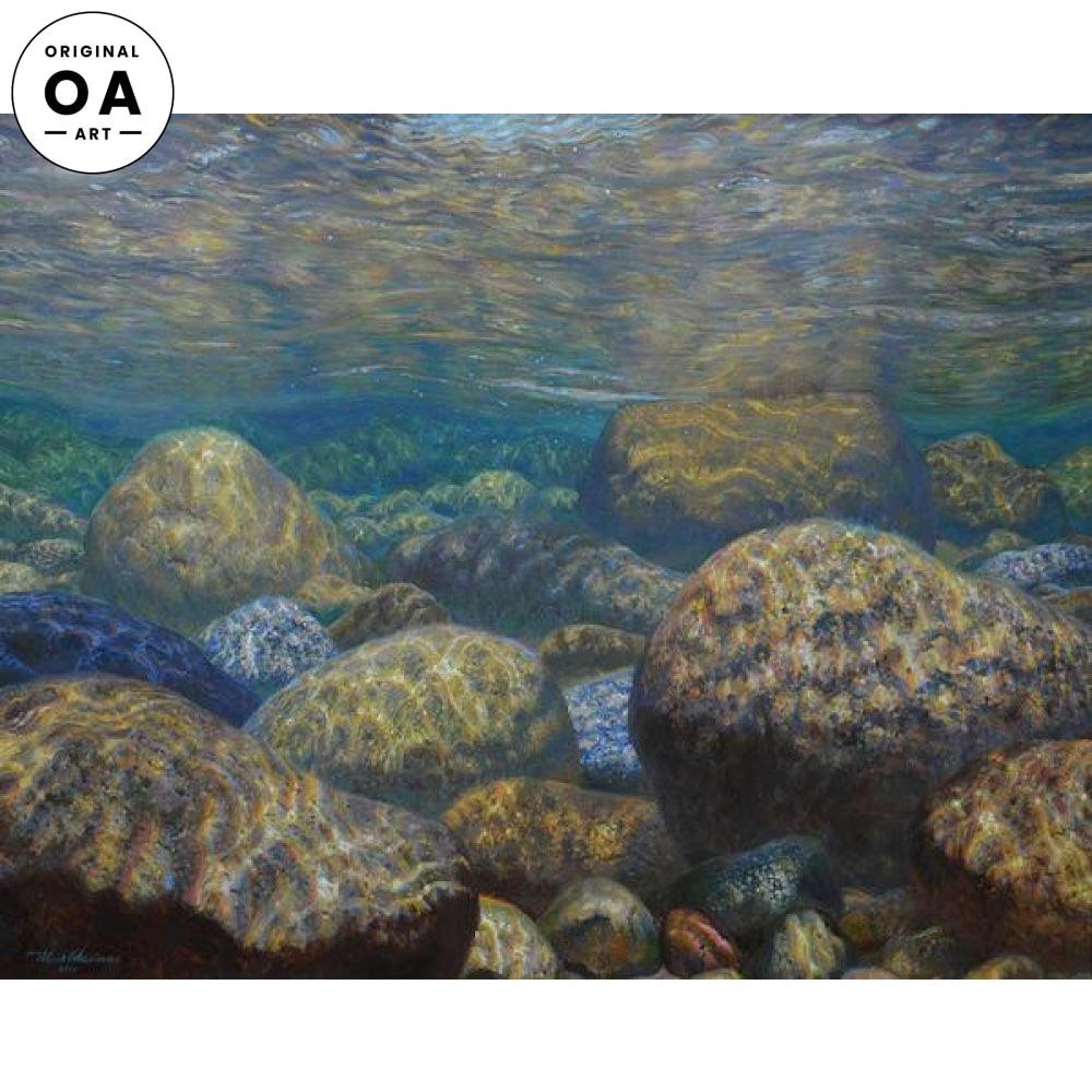 Underwater Riverscape Original Oil Painting - Wild Wings