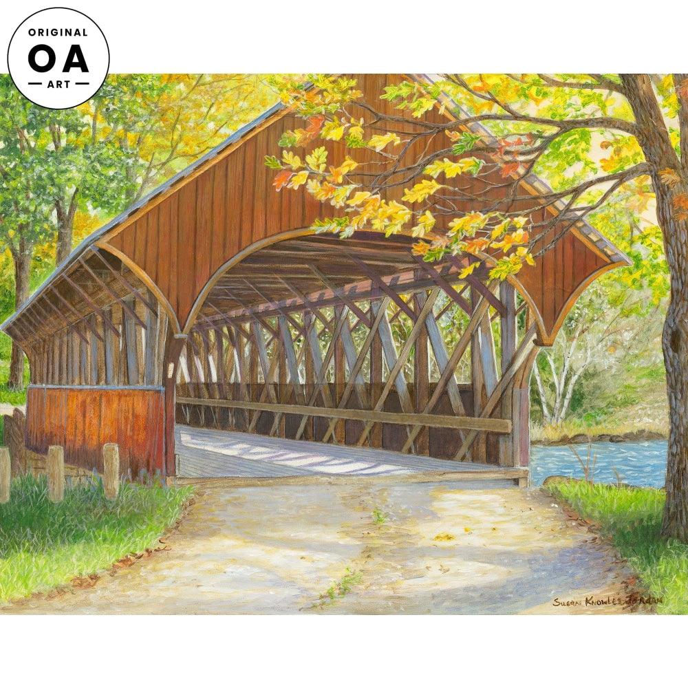Walk Me Through II—Covered Bridge Original Acrylic Painting - Wild Wings