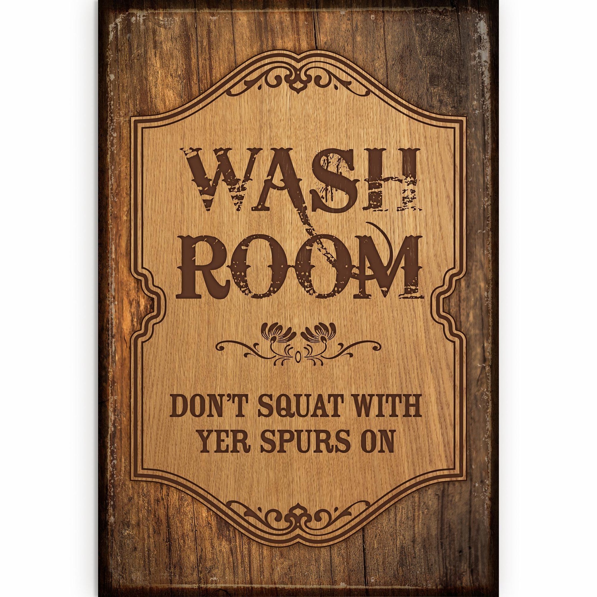 Wash Room 12" x 18" Wood Sign - Wild Wings