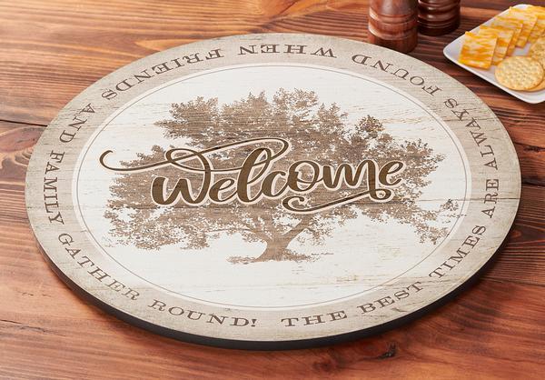 Welcome - Tree Lazy Susan Turntable - Wild Wings