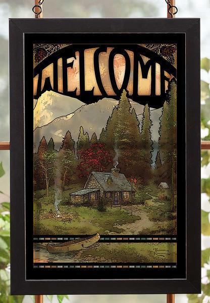 Welcome; Evening Majesty Stained Glass Art - Wild Wings