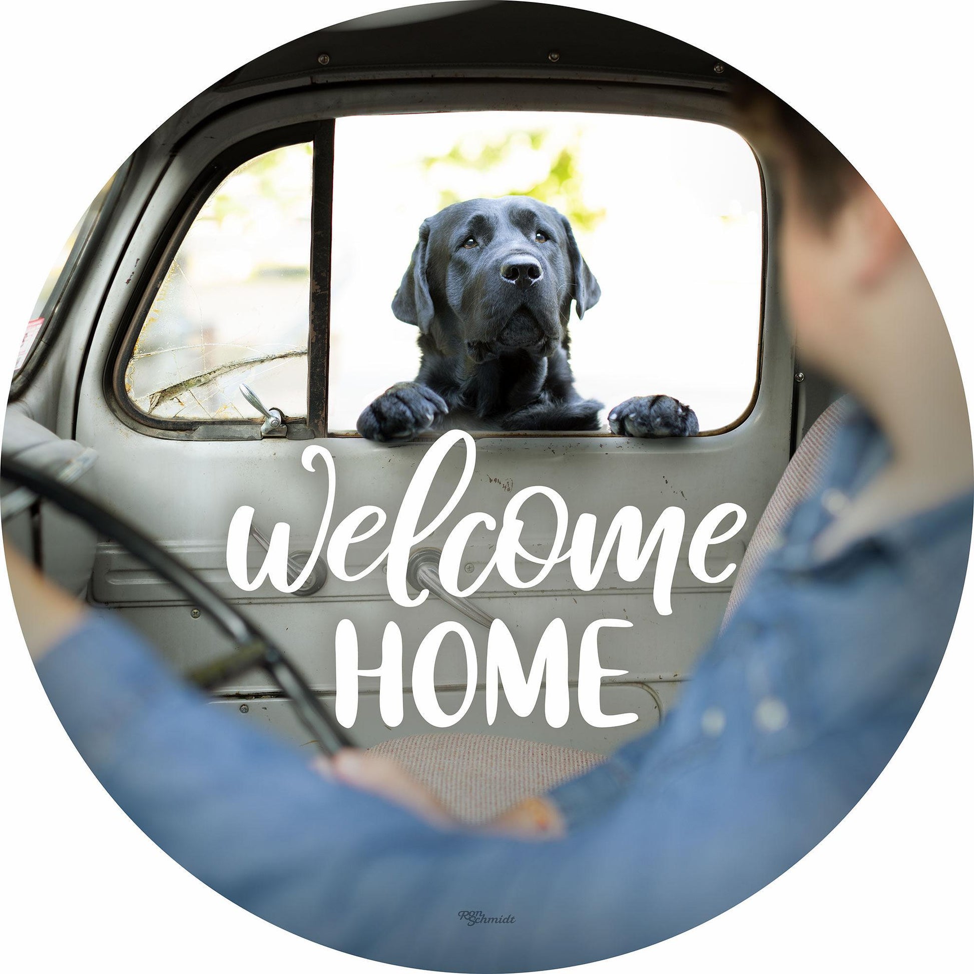 Welcome Home - Dogs 21" Round Wood Sign - Wild Wings