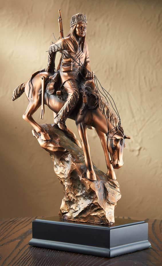 Mountain Man on Horse Sculpture - Wild Wings