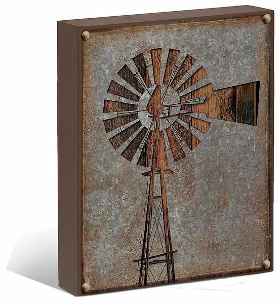 Windmill Silhouette 12" x 16" Box Art Sign - Wild Wings