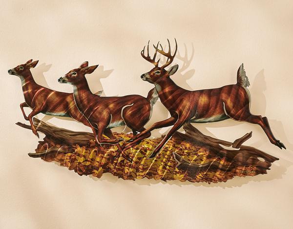 Woodland Run-Deer Metal Wall Art - Wild Wings