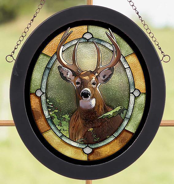 Whitetail Deer Stained Glass Art - Wild Wings