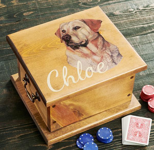 Yellow Lab Sporting Dog Personalized Storage Chest - Wild Wings