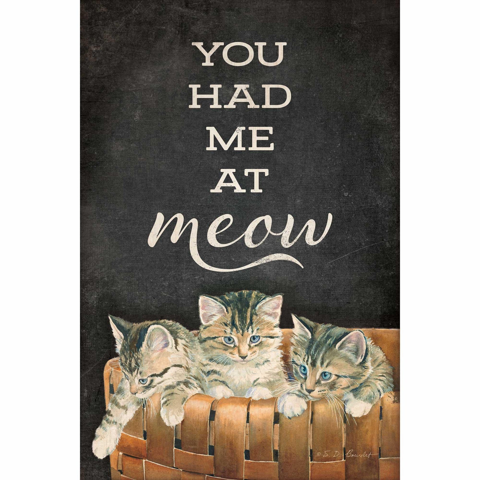 You Had Me At Meow&ndash;Kittens 18" x 12" Wood Sign - Wild Wings